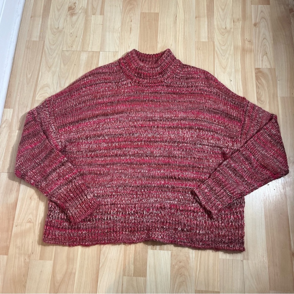 J. Crew Womens Space-dyed Mock Neck Sweater Pink Size Small Wool Blend